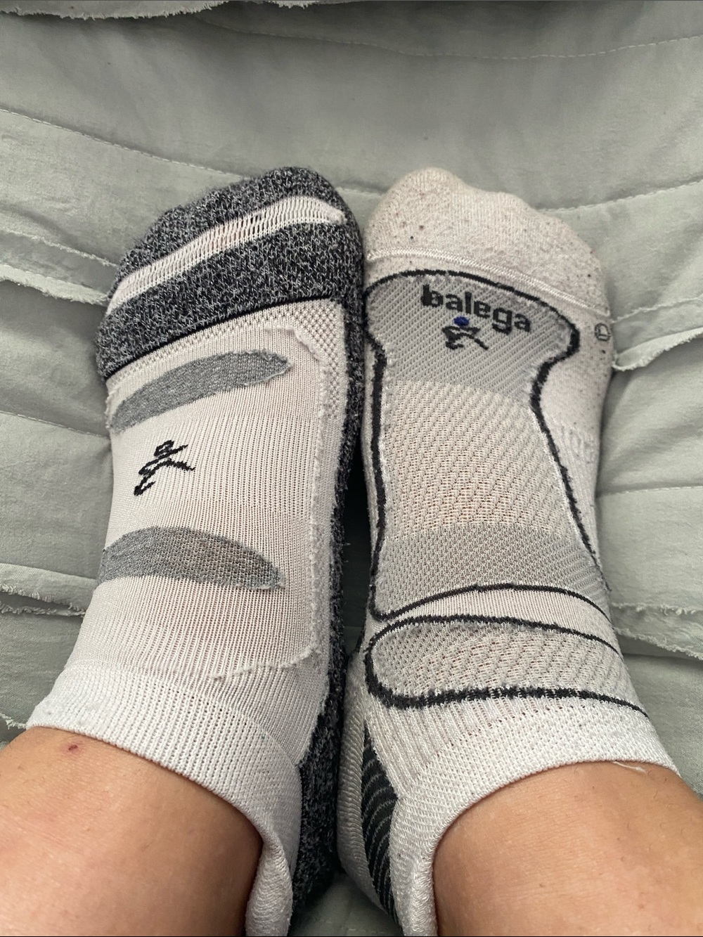 Women’s mid-matched WORN Balega Low-Cut Socks - Small - White